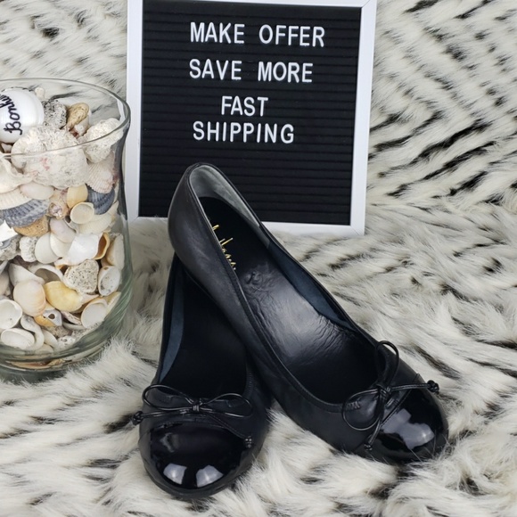 Cole Haan Shoes - Cole Haan Sz 9B Black Leather Ballet Wedge